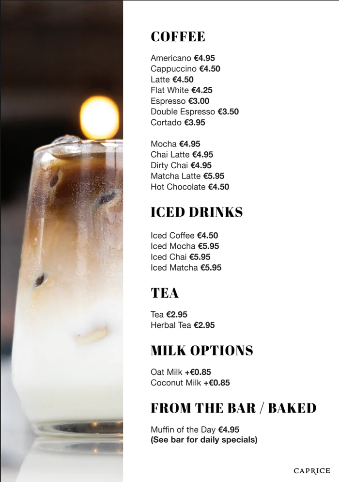 Coffee Menu